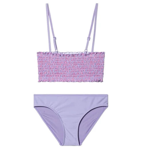Girls' Smocked Floral Bikini Set - Lavender
