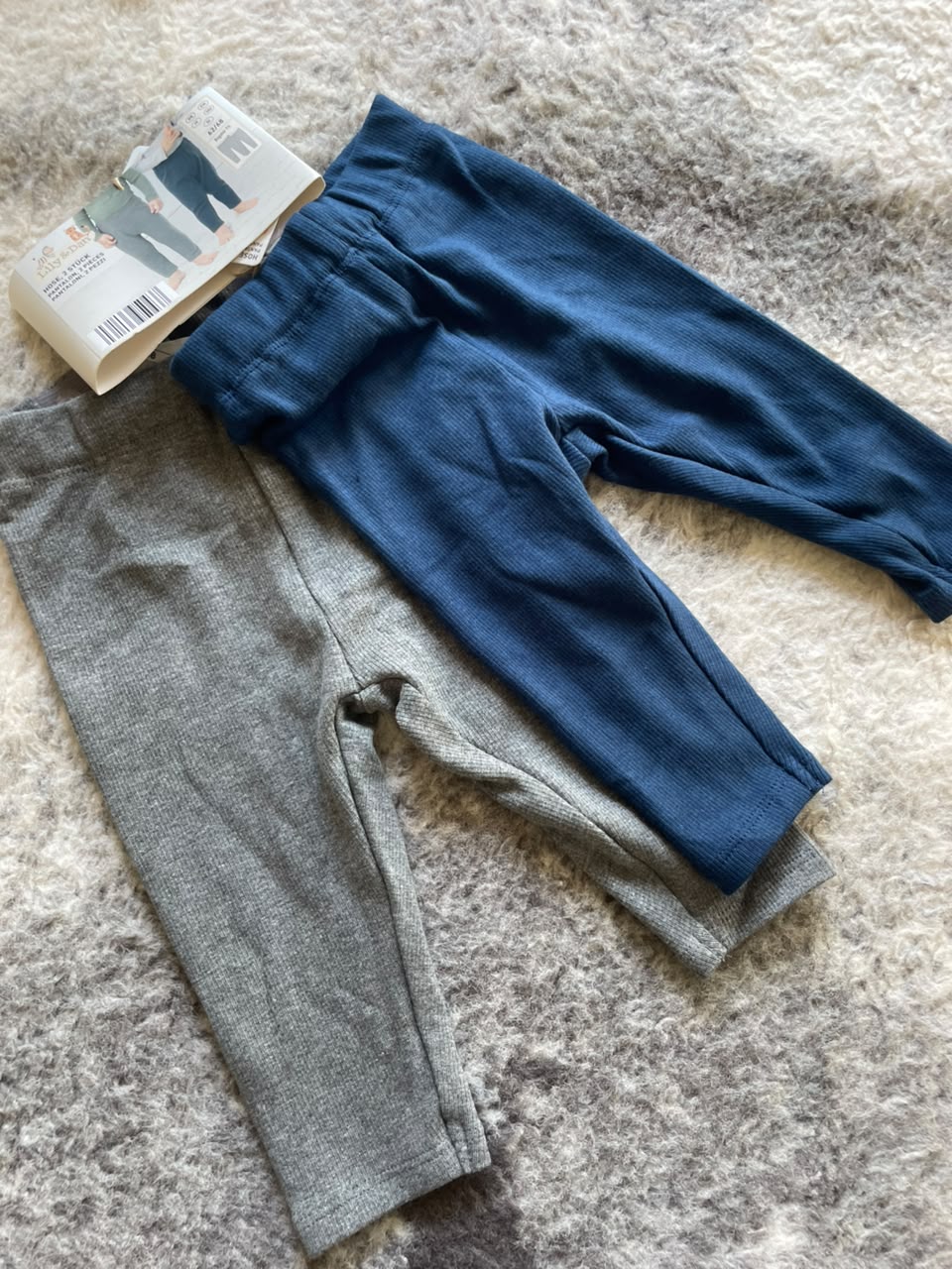 Baby Boy’s Ribbed Cotton leggings, 2 pcs- Lily & Dan