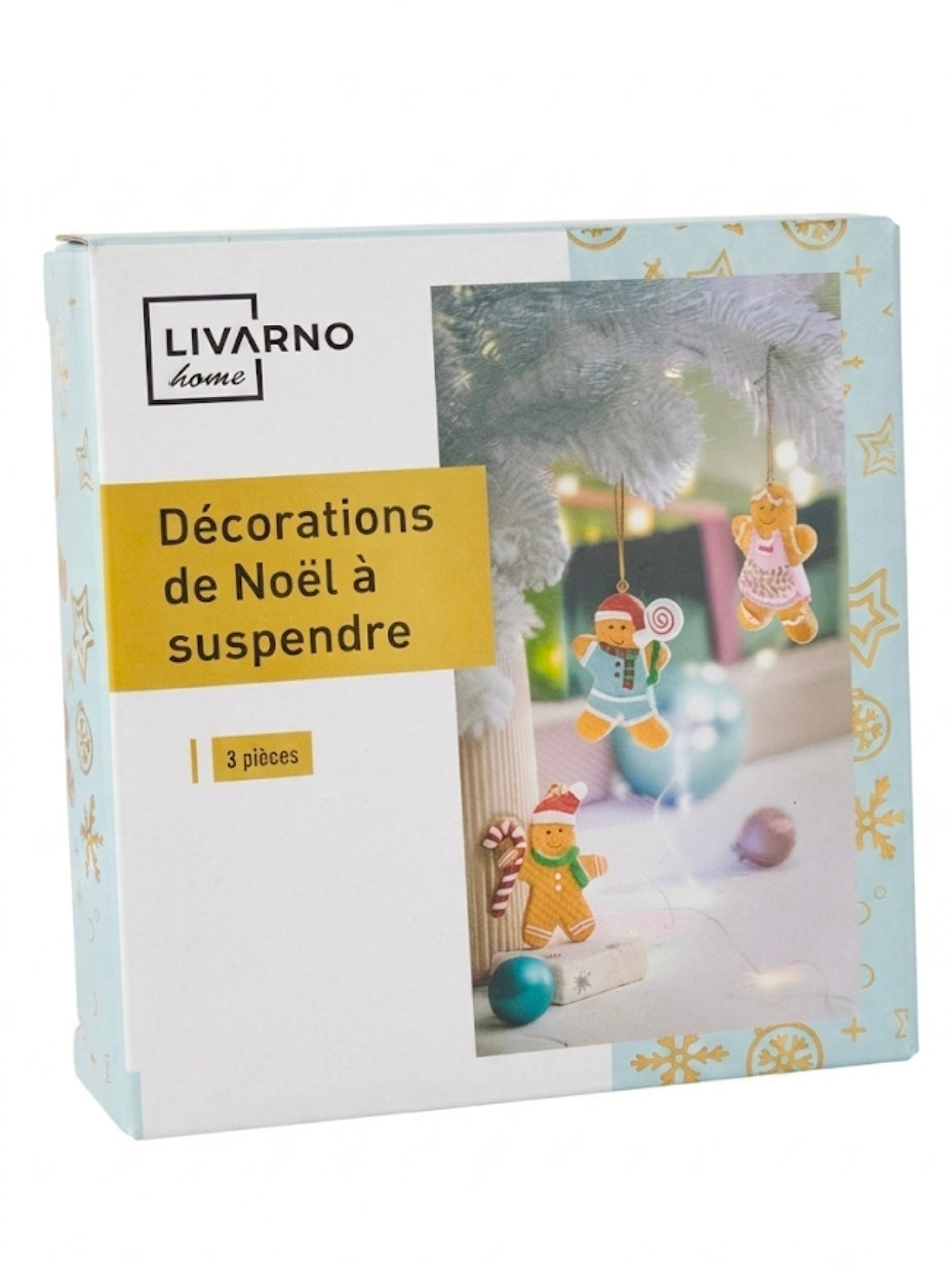 LIVARNO home Christmas Hanging Decorations – Set of 3 Gingerbread Figurines