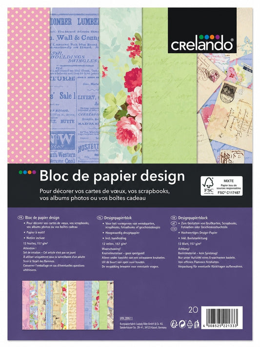 Creative Decorative Block 12 Sheets Set of Colored Papers
