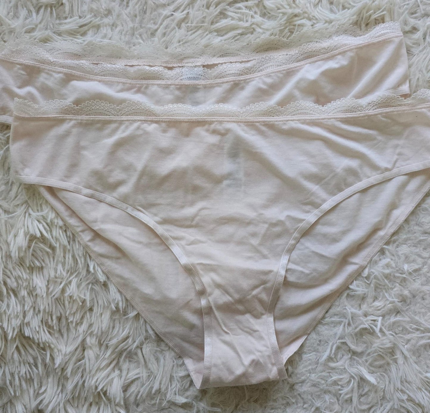 ESMARA Women’s Viscose Briefs with lace , 2 pieces (light pink)