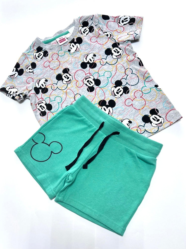 طقم ولادي قطعتين (رمادي/أخضر)