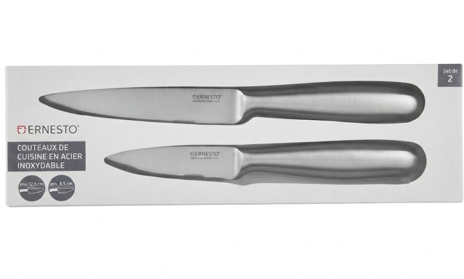 ERNESTO 2-Piece Stainless Steel Kitchen Knife Set – Durable Professional Prep Knives (12.5cm & 8.5cm)