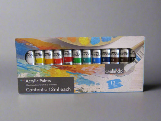CRELANDO ACRYLIC PAINTS Pack of 12