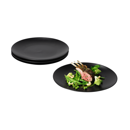 SilverCrest Dinner Plate Set, 4 Pieces (Black)