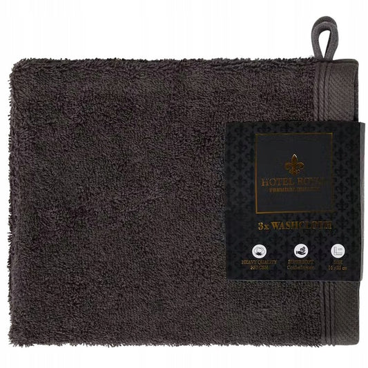 Grey HAND FACE WASHERS 16x21 550GRAM SLIP-ON GLOVE (Set of 3)