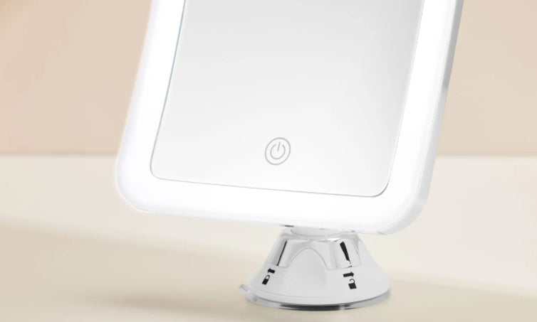 Cien silver standing mirror with LED lighting