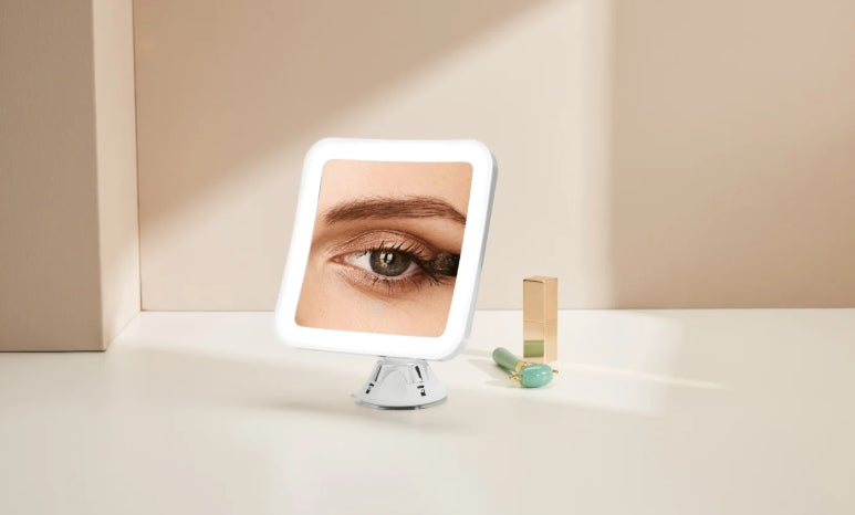 Cien silver standing mirror with LED lighting