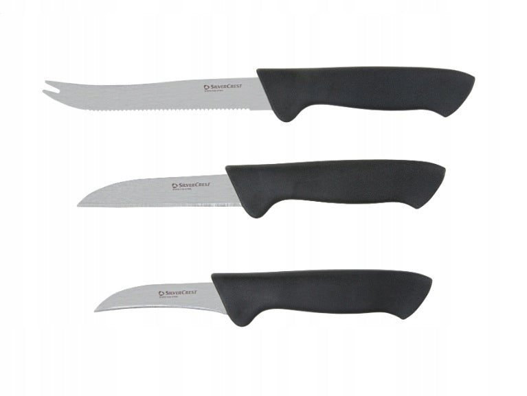 Silvercrest kitchen knife set (3 pieces): chef's knife, bread knife, paring knife