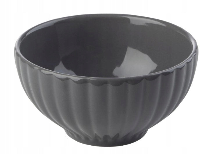 Set of two grey bowls, 320 ml bowl, 12.8 x 6.7 cm