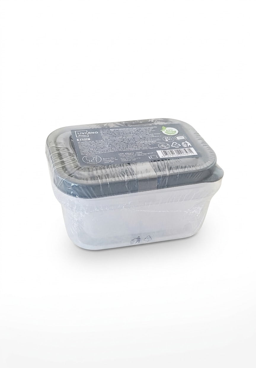 Small plastic food storage containers, Set of 2, Grey