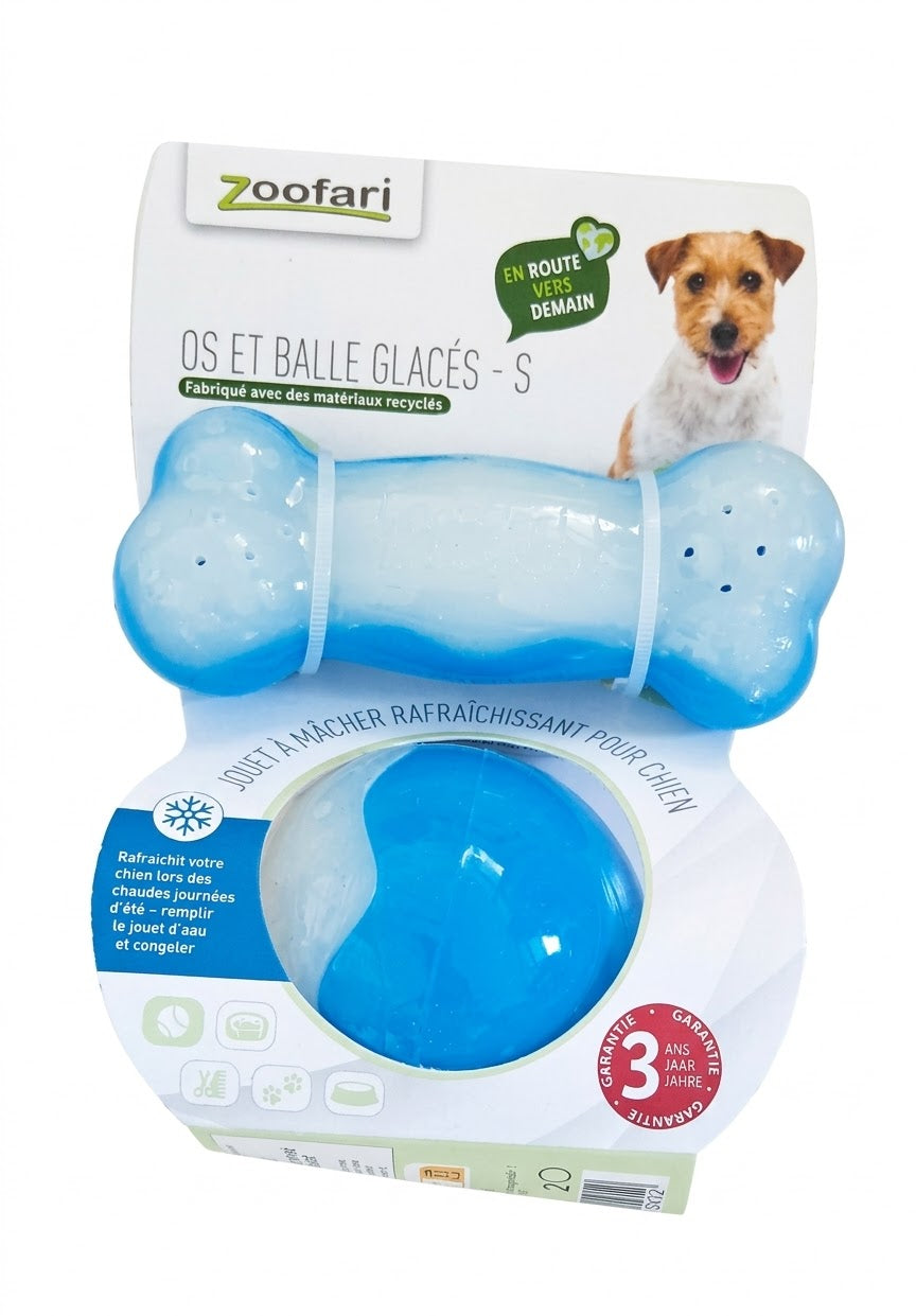 Zoofari Cooling Dog Toy Set - Bone & Ball (Size S)