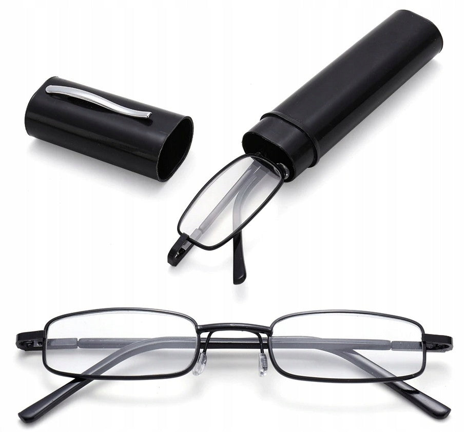 ULTRA-SLIM READING GLASSES + CASE WITH CLIP + 1.00 DIOPTERS