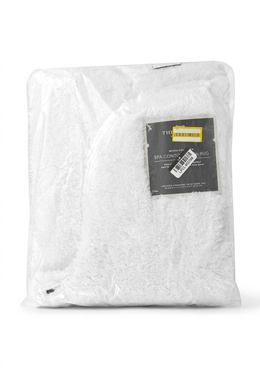 Threshold Micro-Polyester Spa Contour Bath Rug - White (50.8 x 60.9 cm)