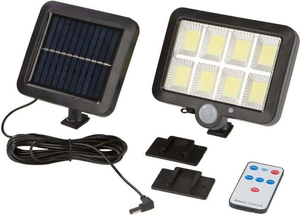 EASYmaxx Solar Spotlight with Motion Detector – Carport Lighting, Wall-Mounted Floodlight