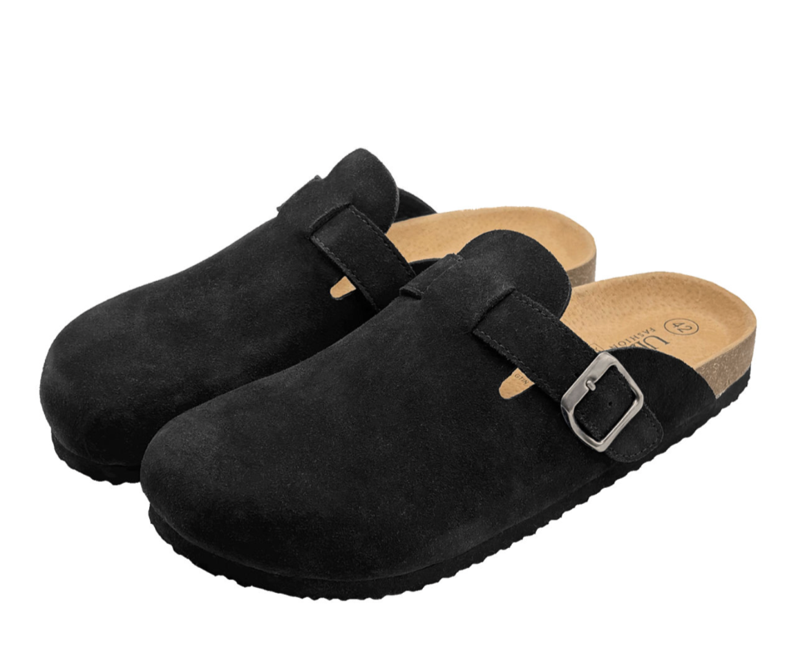 UP2Fashion Suede Clogs (Black)