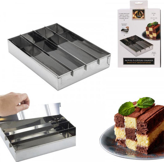Checkerboard Cake Pan | 20x15x4 cm - Stainless Steel - Non-Stick Coating