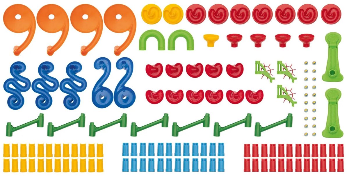 Lupilu Marble Run - 140-piece - 20 Glass marbles - 120 Construction parts