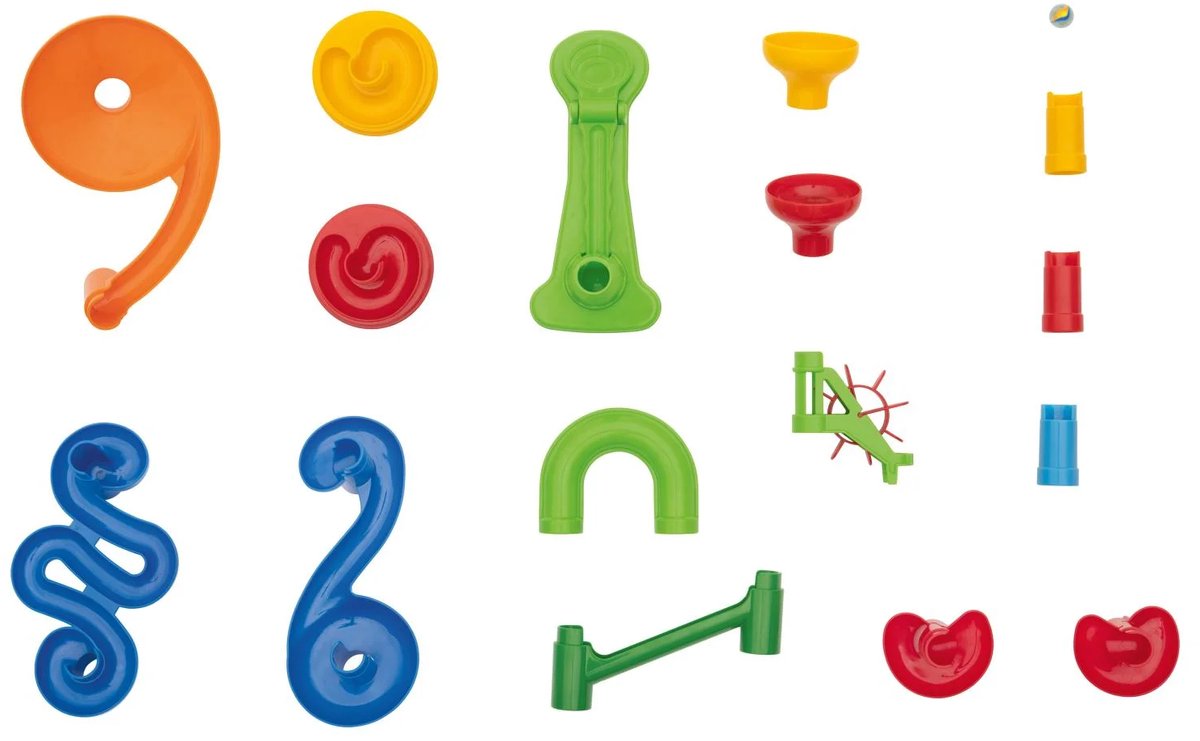 Lupilu Marble Run - 140-piece - 20 Glass marbles - 120 Construction parts