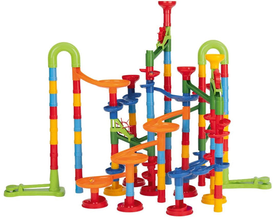 Lupilu Marble Run - 140-piece - 20 Glass marbles - 120 Construction parts