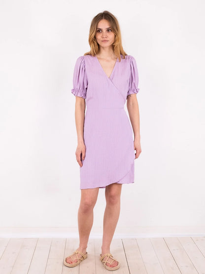 Neo Noir Spang Crepe Dress - Lavender