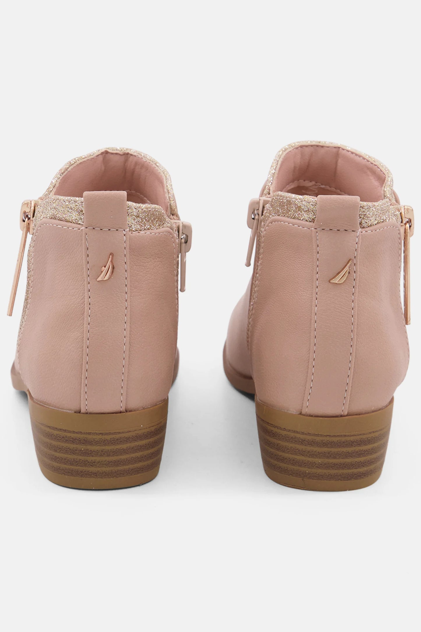 Nautica, Kids Girl Gablee Brand Logo Ankle Boots, Blush Combo