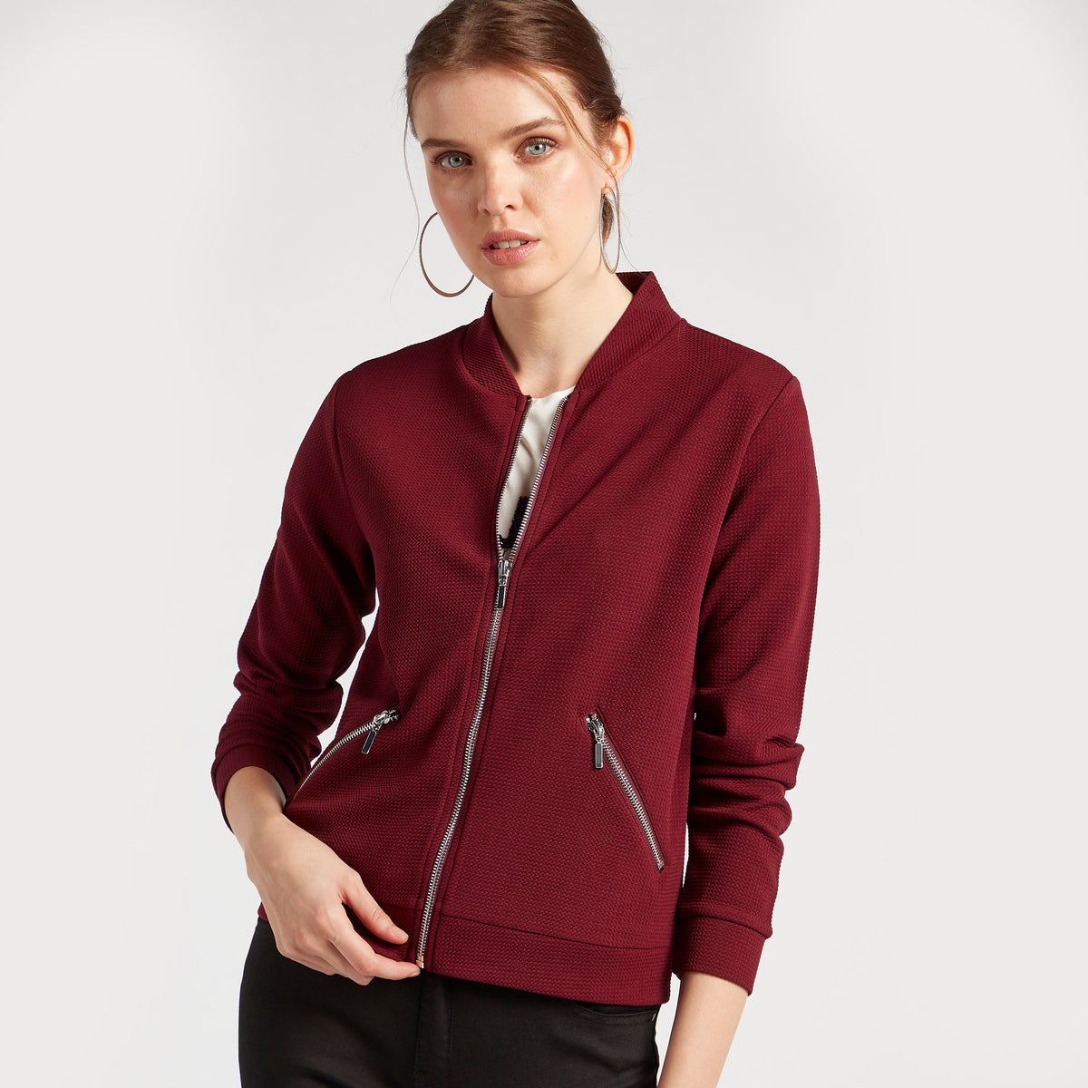 Women’s Textured Zip-up Jacket