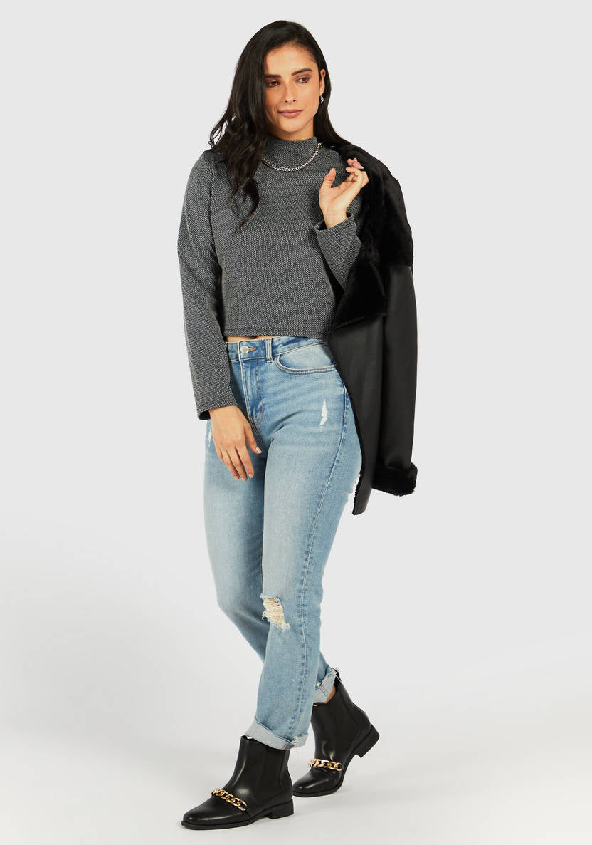 Women’s Long-sleeves Crop Top