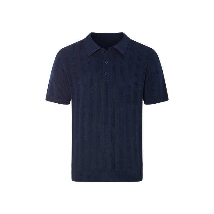 Livergy® Men's Knitted Polo Shirt (Navy blue)