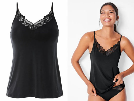 Esmara® Women's Viscose Camisole with Spaghetti Straps (Black)