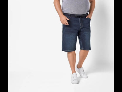LIVERGY Men’s Bermuda Denim-swear Shorts (Dark Blue)