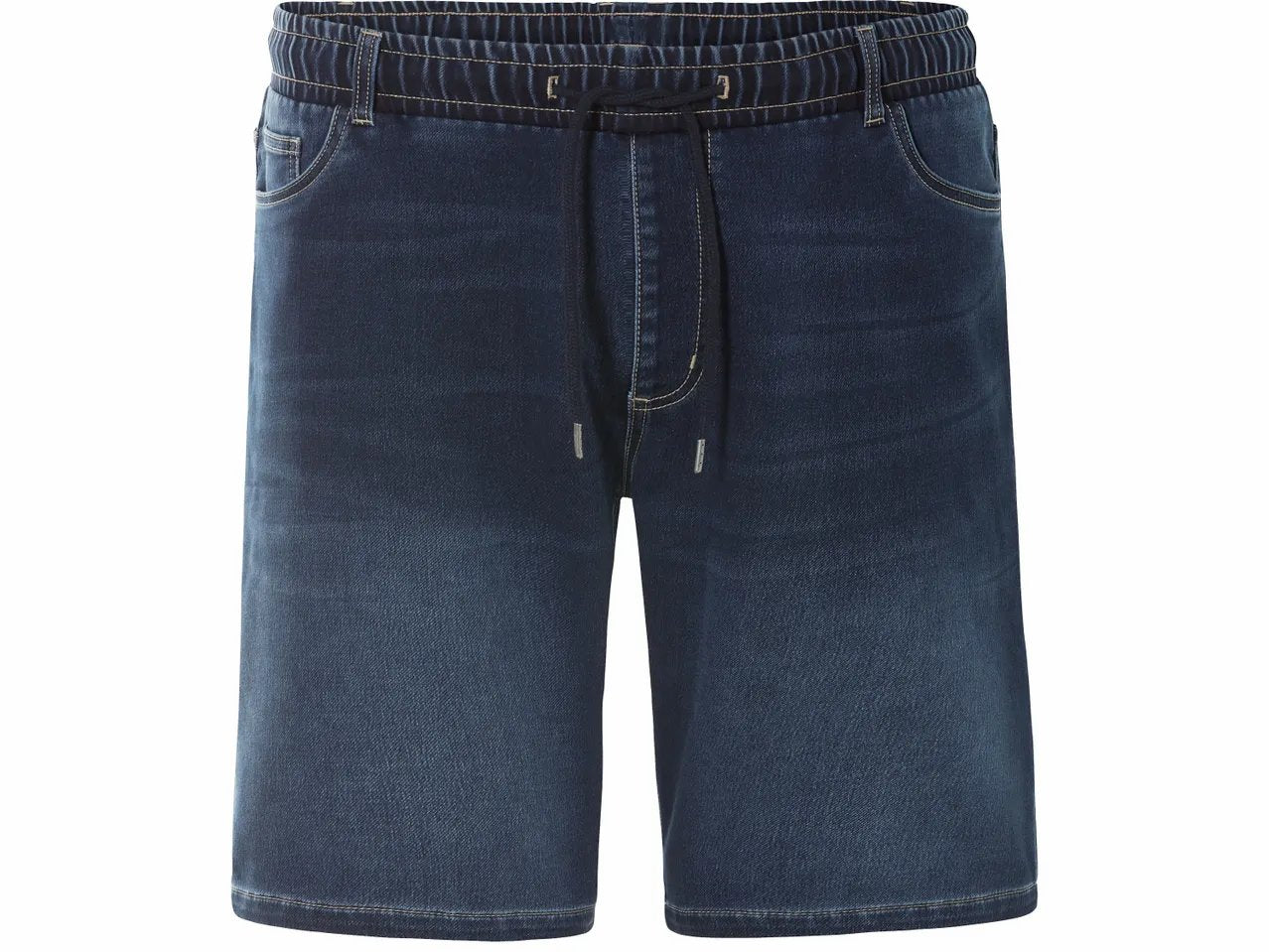 LIVERGY Men’s Bermuda Denim-swear Shorts (Dark Blue)