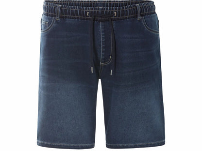 LIVERGY Men’s Bermuda Denim-swear Shorts (Dark Blue)