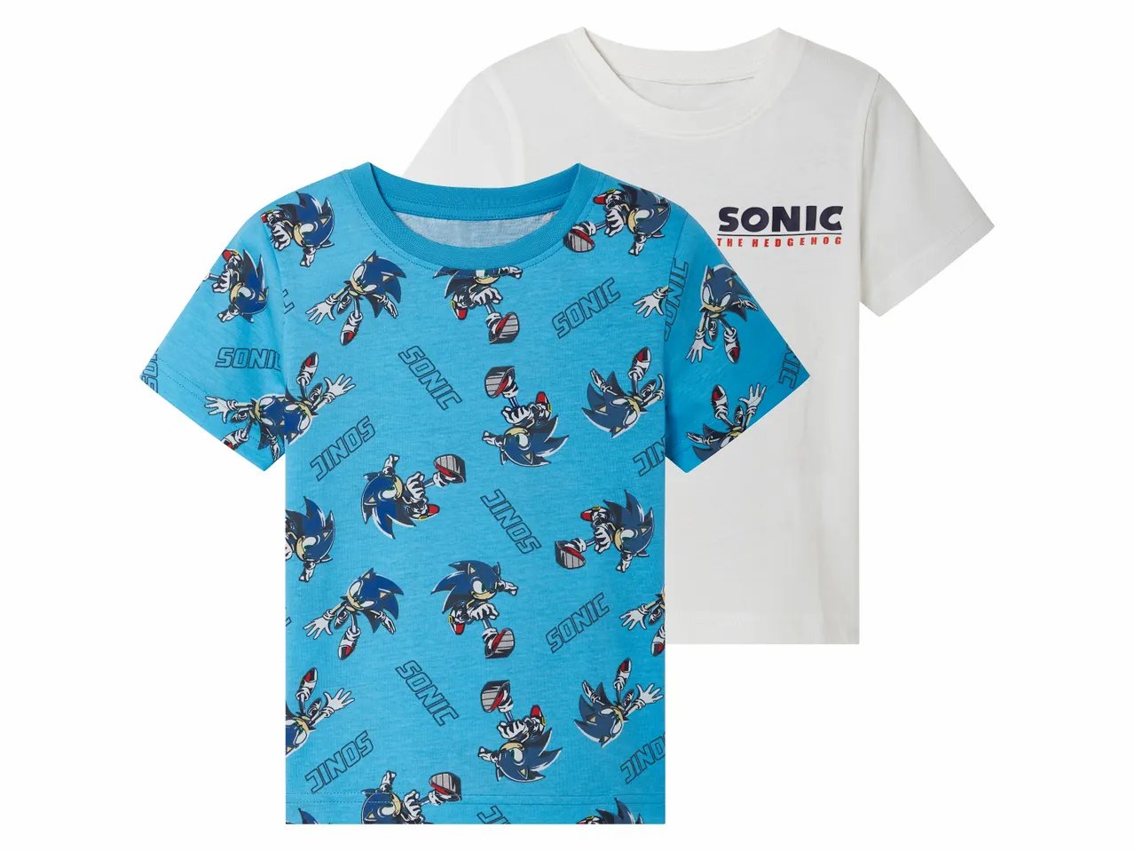 Cotton T-shirts for boys, Set of 2 (Sonic)