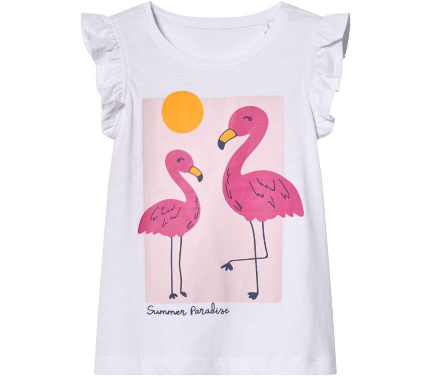 Cotton T-shirt For Girls, Flamingo