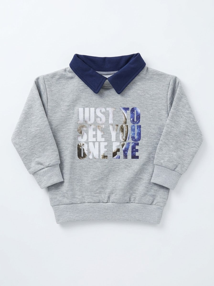 PATPAT Boys’ Cotton Collared Sweatshirt