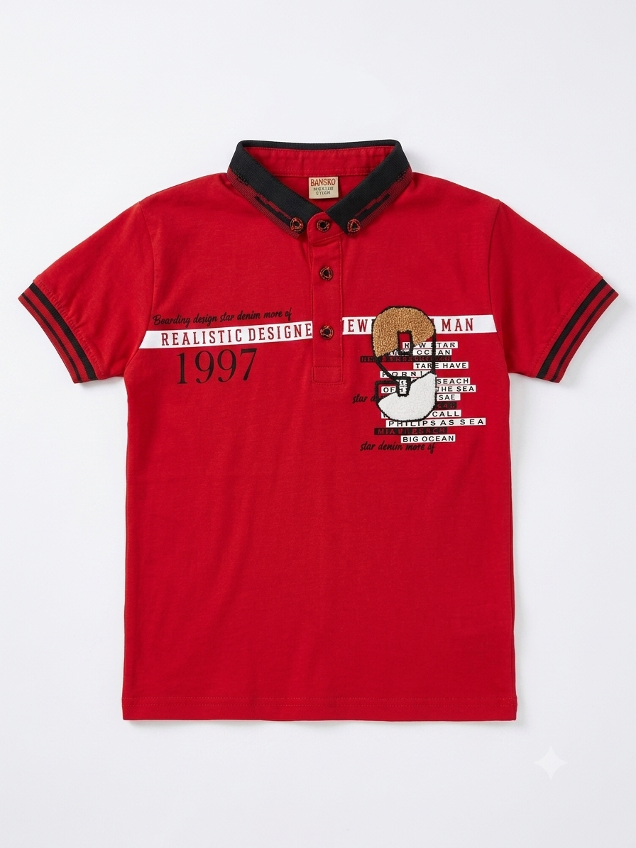 PANÇIKO Boys’ Polo T-Shirt (Red)
