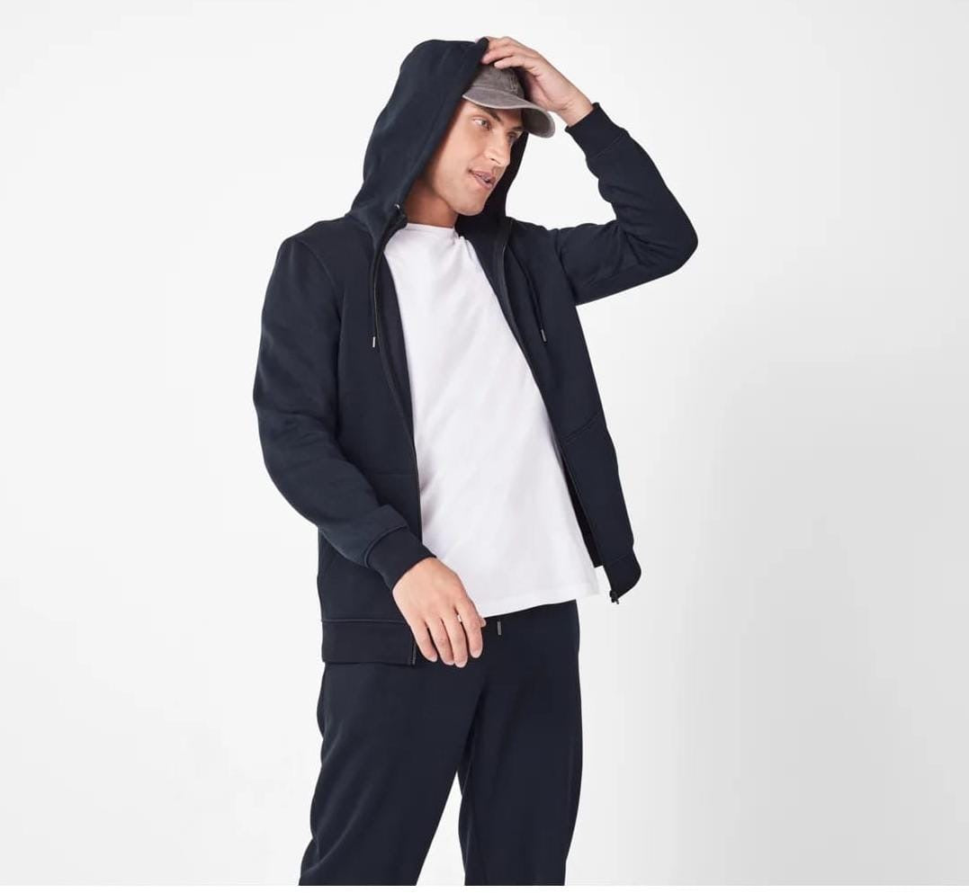 Men’s Fleece Zip-Up Hoodie - esmara men (Navy)
