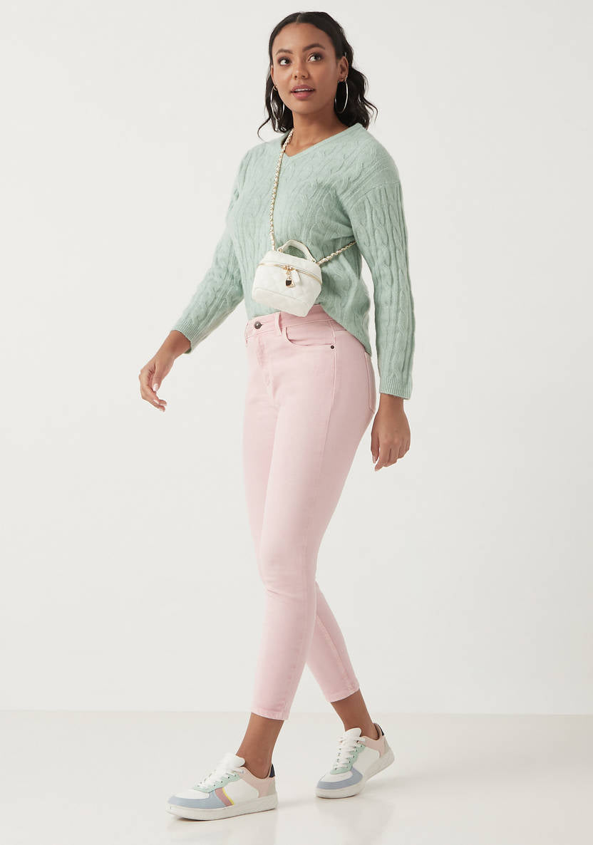 Women’s V-neck Textured Sweater