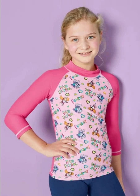 Children's Swim Shirt UV 50+ 3/4 Sleeve Rashguard (Paw Patrol)
