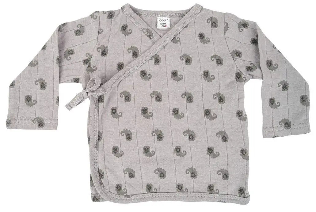 LODGER Babies’ Muslin Fold-over Bodysuit (Grey)