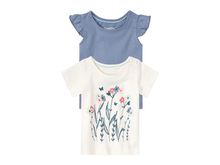 lupilu® Girls' T-shirt for babies BIO, 2 pieces