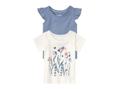 lupilu® Girls' T-shirt for babies BIO, 2 pieces