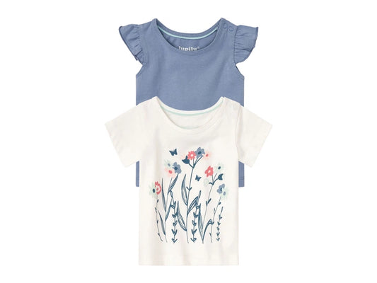 lupilu® Girls' T-shirt for babies BIO, 2 pieces