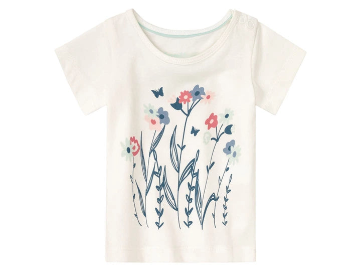 lupilu® Girls' T-shirt for babies BIO, 2 pieces