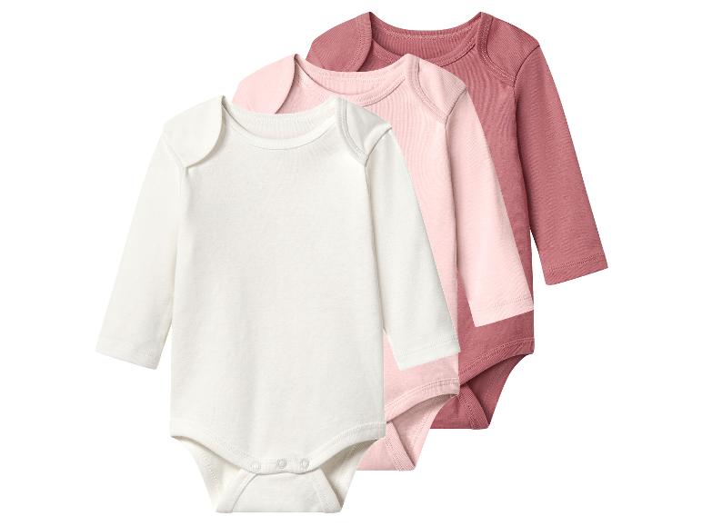 LUPILU Baby Girls’ Longsleeved Bodysuits, 3 pcs