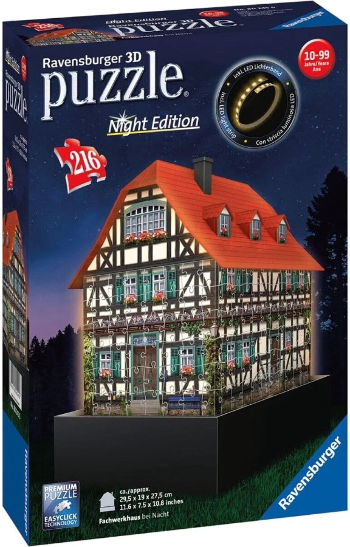 3D Puzzle Building, 216 pieces, with LED light