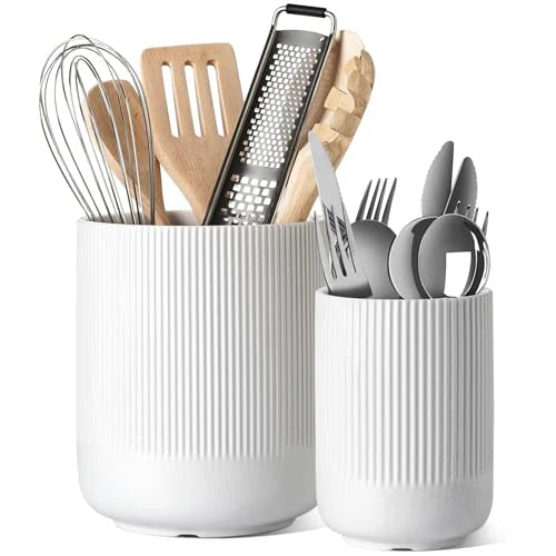Ceramic Kitchen Utensil Holder, 7.3"+5.4"