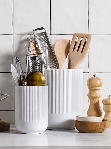 Ceramic Kitchen Utensil Holder, 7.3"+5.4"