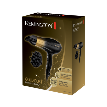 REMINGTON GoldDust D5208 Ionic Hair Dryer, 2400 W